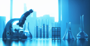 microscope and laboratory glassware in blue lighti 2026 01 07 02 12 24 utc x 1600